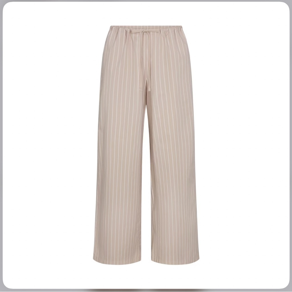 SKIMS Tan Wide Leg Pants with Elastic Waistband